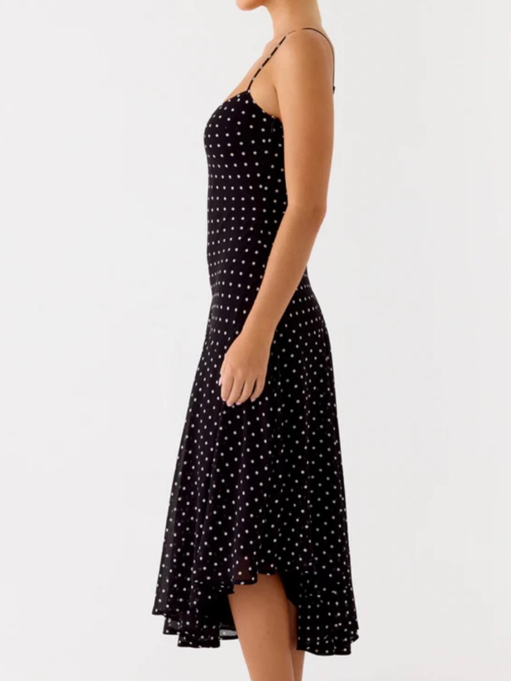 Keep You Waiting Midi Dress - Black Polkadot - Picture 2 of 5